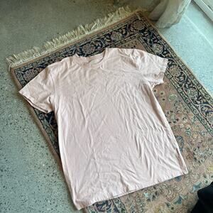 The Academy Brand Men's Large T-Shirt Pink Cotton Short Sleeve Tee